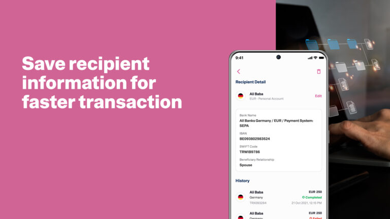 Save recipient information for faster transaction
